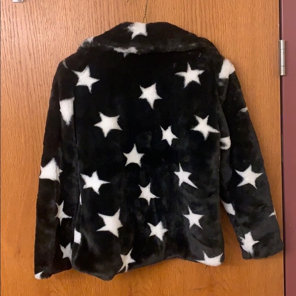 Jake and Anna Black Fluffy Star Jacket - Picture 2 of 2